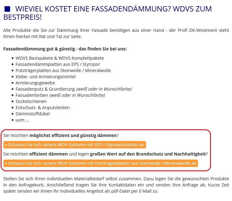 Angebotsanfrage Schritt 1